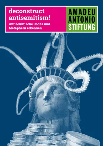 Eine Krake umschlingt mit ihren Tentakel den Kopf der Freiheitsstatue. Im Vordergrund türmen sich Goldmünzen.