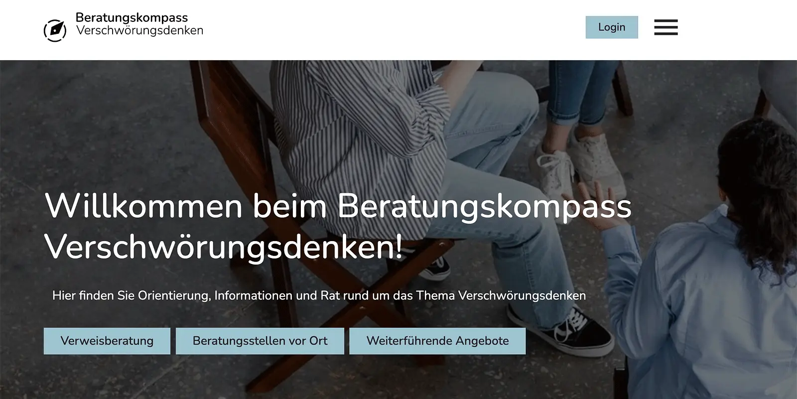 Schriftgrafik: Willkommen beim Beratungskompass Verschwörungsdenken