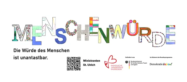 Plakat: Die Würde des Menschen ist unantastbar.