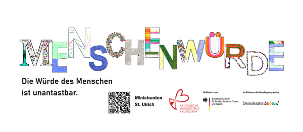 Plakat: Die Würde des Menschen ist unantastbar.