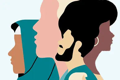 Profile von diversen Personen überlappen sich