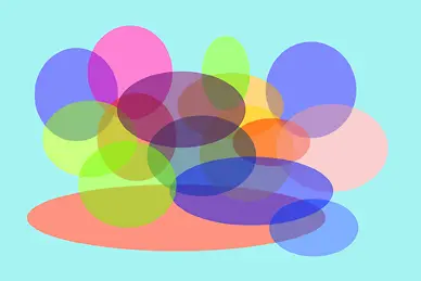 Bunte, transparente, sich überlagendernde Ovale