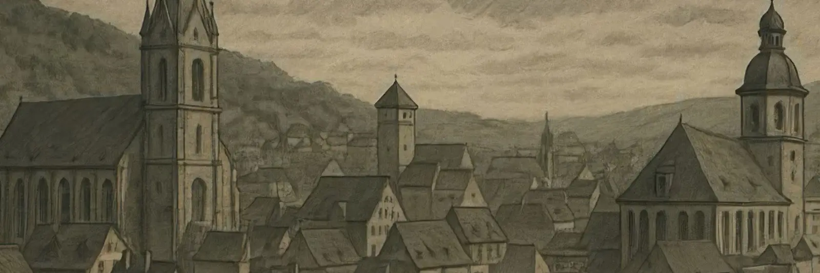 Stadtansicht in Sepia