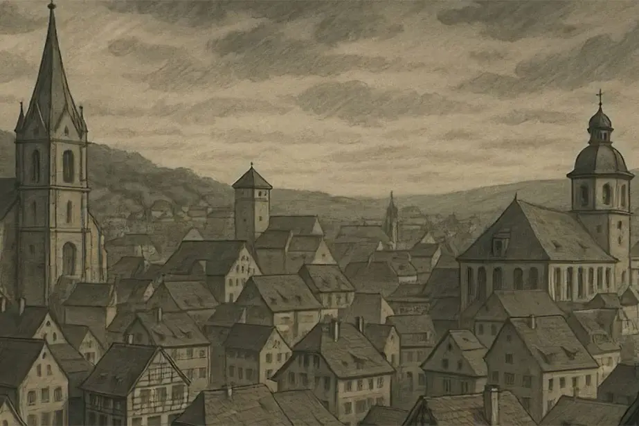 Stadtansicht in Sepia
