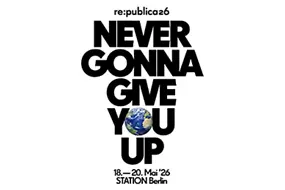 Schriftgrafik: "Never gonna give you up"