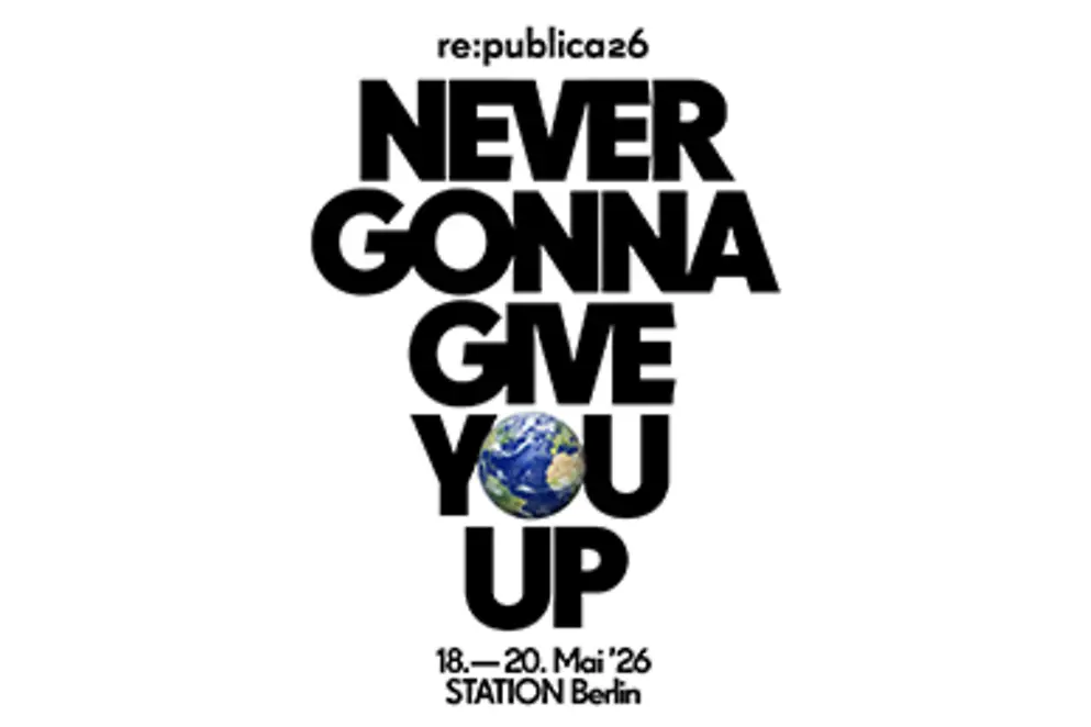 Schriftgrafik: "Never gonna give you up"